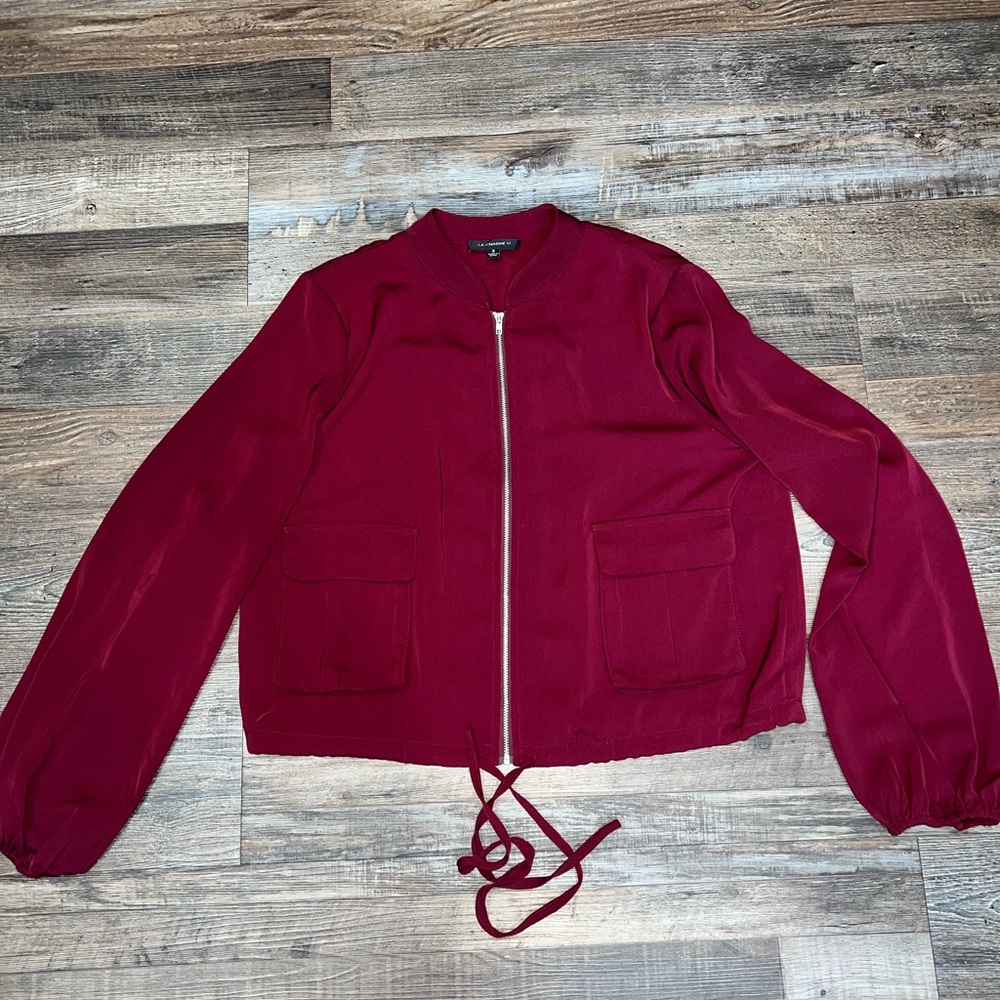 La Charme U Maroon Cargo Jacket